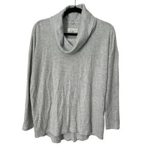 Lou Grey for Loft Sweater Size Small Grey Long Sleeve Cowl‎ Neck Rayon Blend